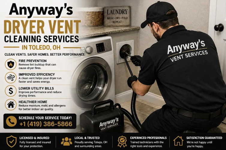 Anyway's Mold Dryer Vent Cleaning Services Toledo, O H